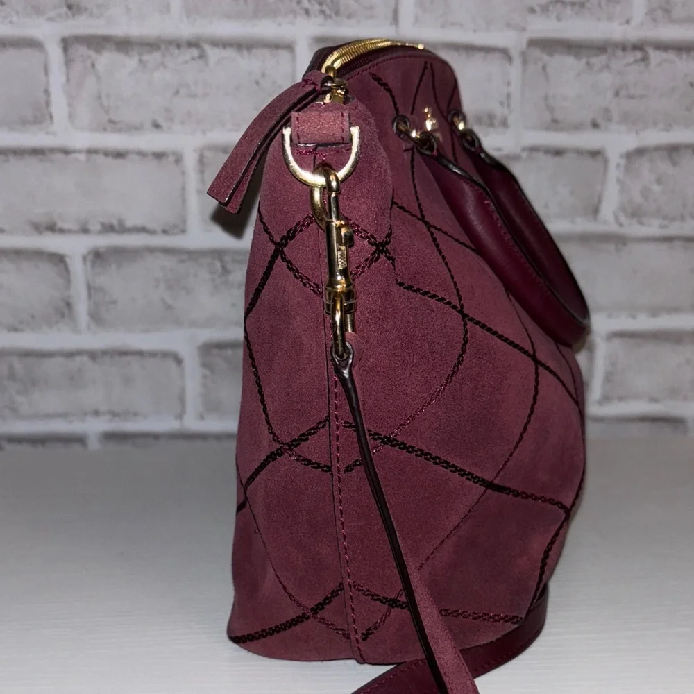 Tory Burch Suede Quilted Crossbody Bag - Picture 4 of 13